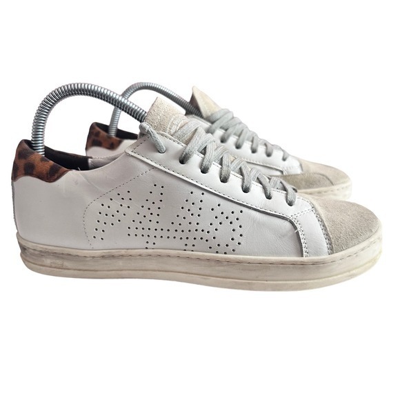 P448 John White Leopard Print Sneakers women's size 38 US 8 ITALY 38  41 US 10.5 - Picture 1 of 13
